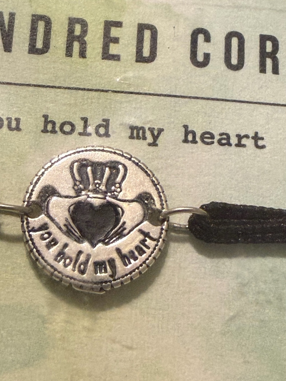 Alex and Ani Black Cord Kindred Heart Charm Bracelet